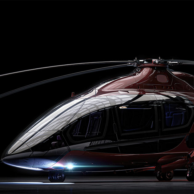 Close detail of the AVAYU rotorcraft exterior